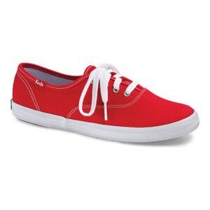 Keds Women's Champion Lace Up Sneaker - Red Canvas 9M